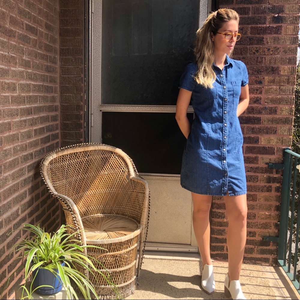 Vintage L.L. Bean Denim Mini Dress - Picture 4 of 7